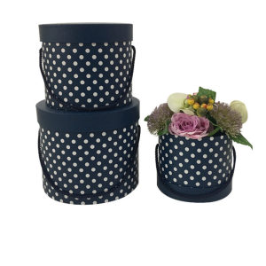 Dotted Hat Box Set Three With A Handle